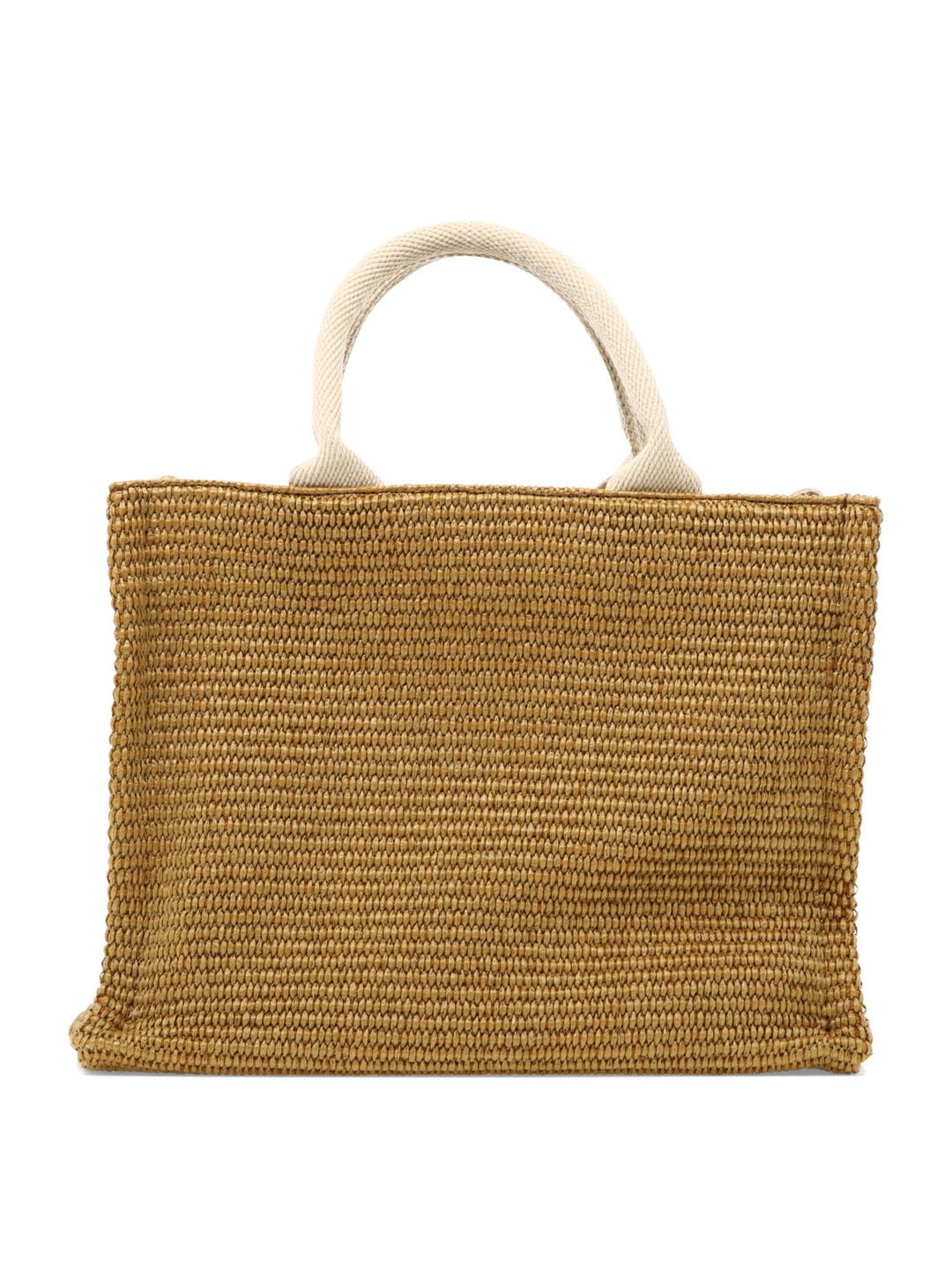 Raffia-Effect Small Tote Bag Handbags Beige