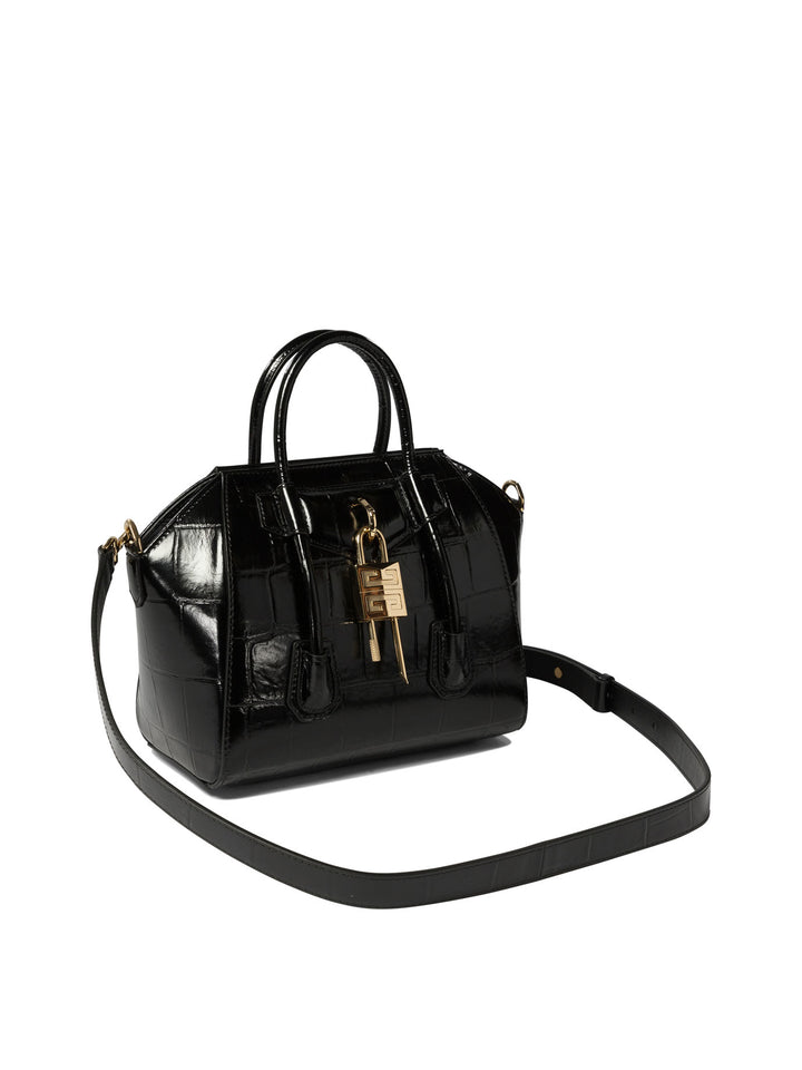 Antigona Lock Mini Handbags Nero