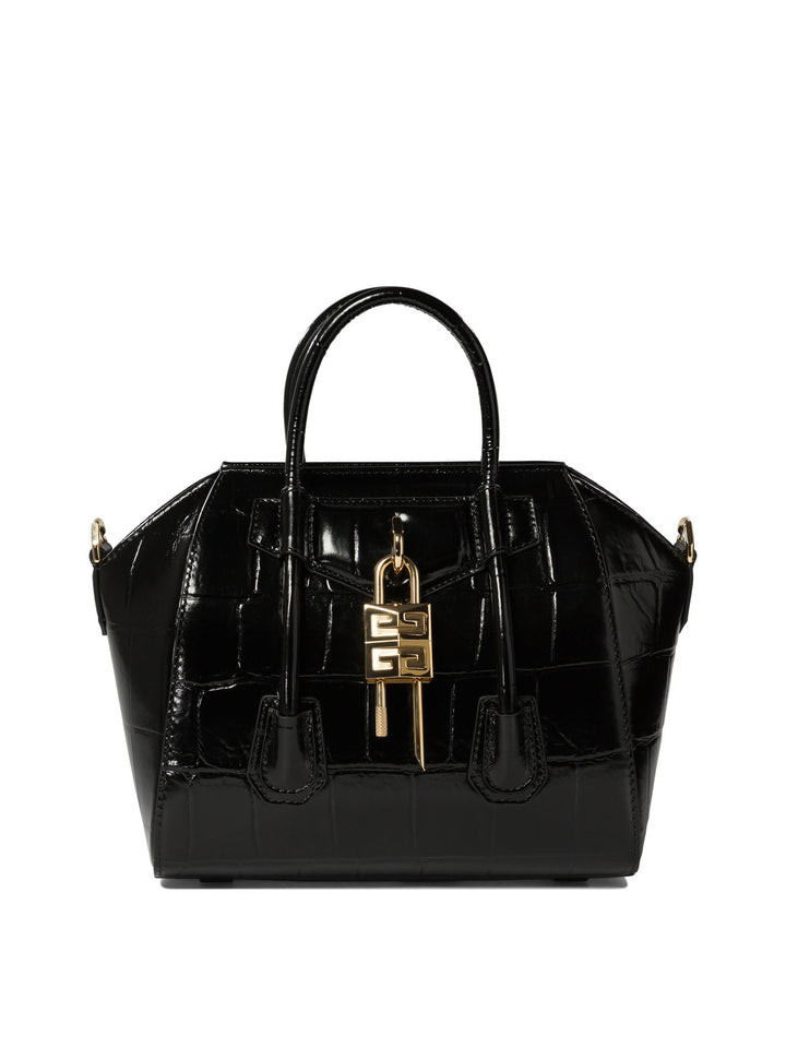 Antigona Lock Mini Handbags Nero