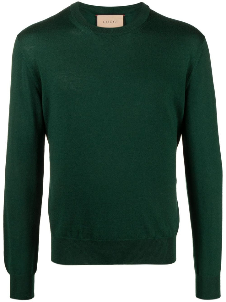 Maglione Con Logo Ricamato Sul Fianco Knitwear Verde