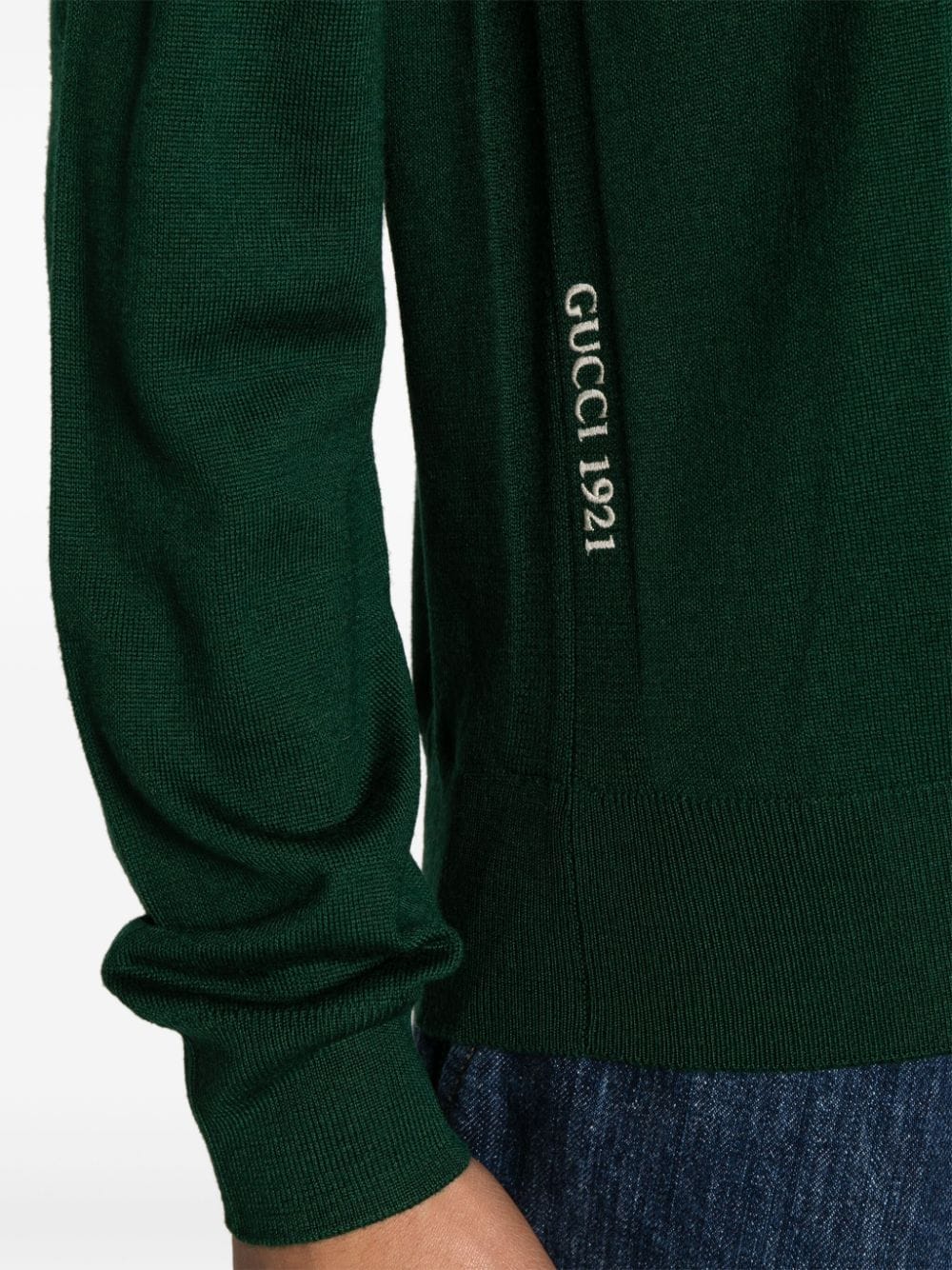 Maglione Con Logo Ricamato Sul Fianco Knitwear Verde