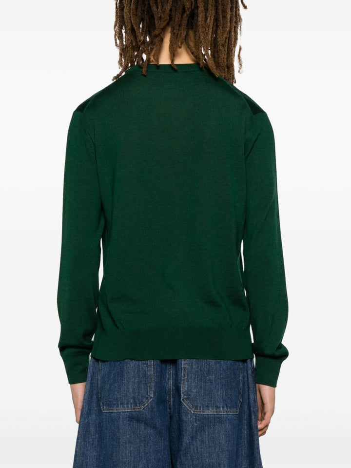 Maglione Con Logo Ricamato Sul Fianco Knitwear Verde