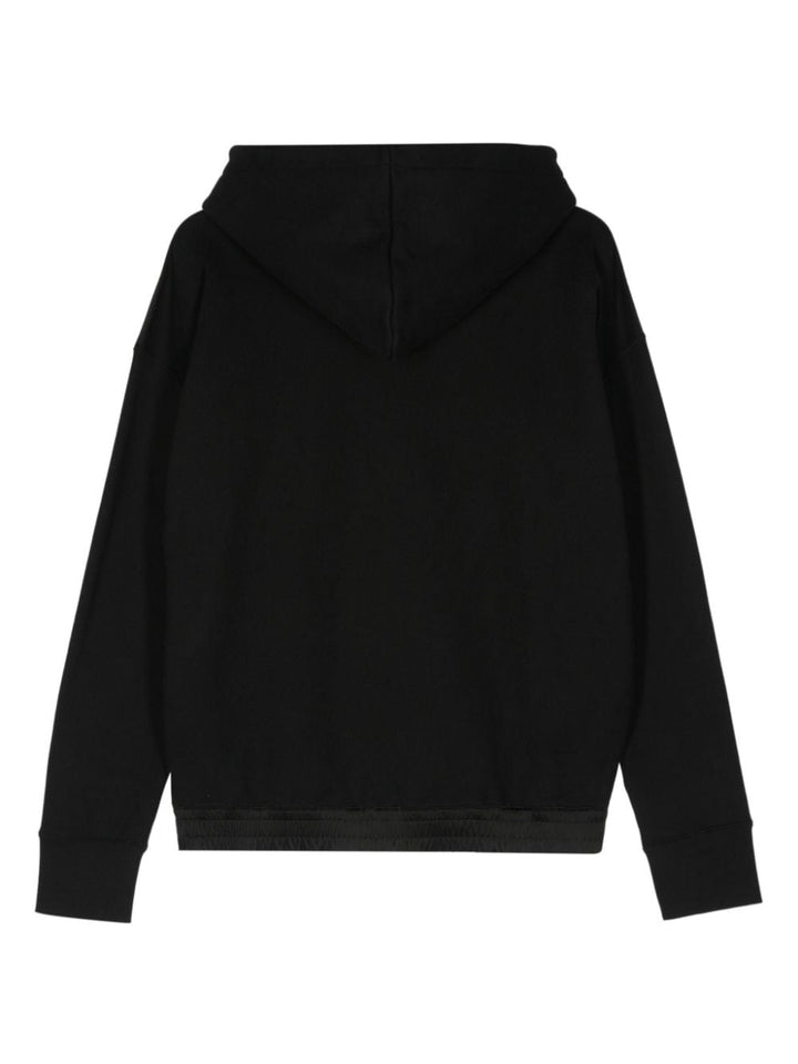 Felpa Con Cappuccio A Maniche Lunghe Con Logo Ricamato Sweatshirts Nero