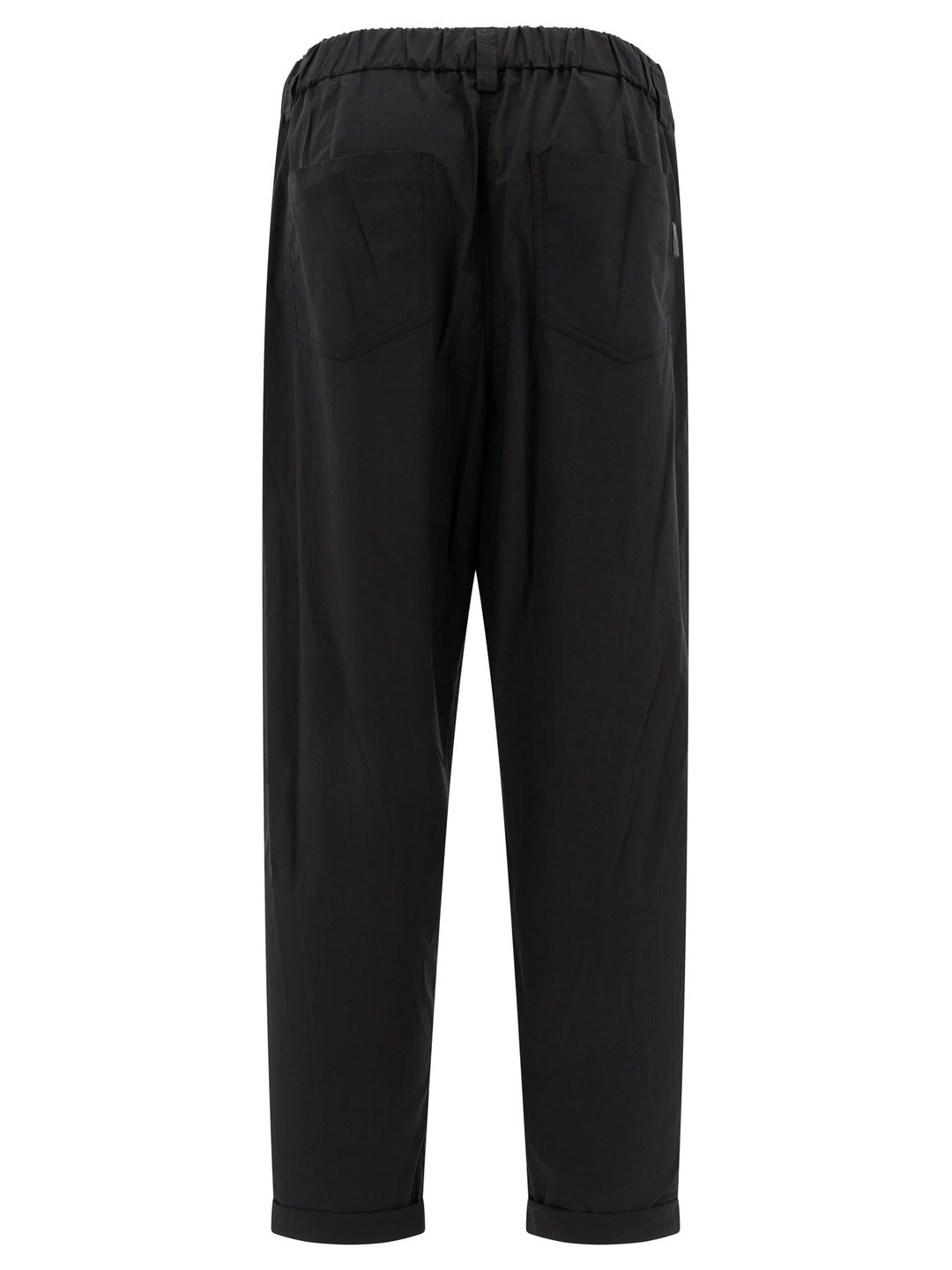 Pantaloni Cropped Con Vita Elasticizzata Trousers Nero