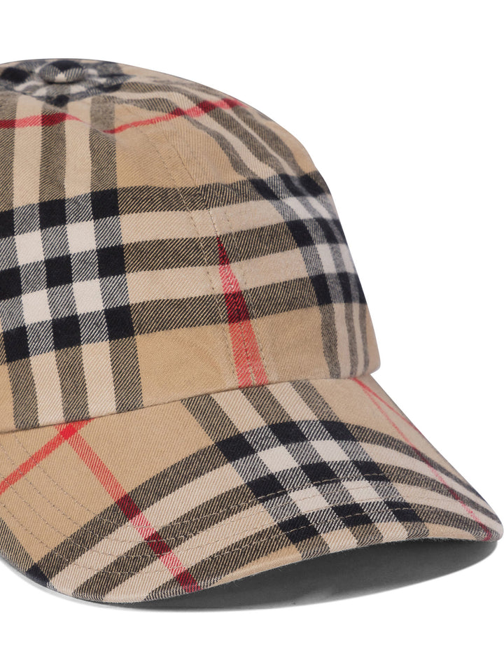 Cappellino Con Stampa Check Cappelli Beige