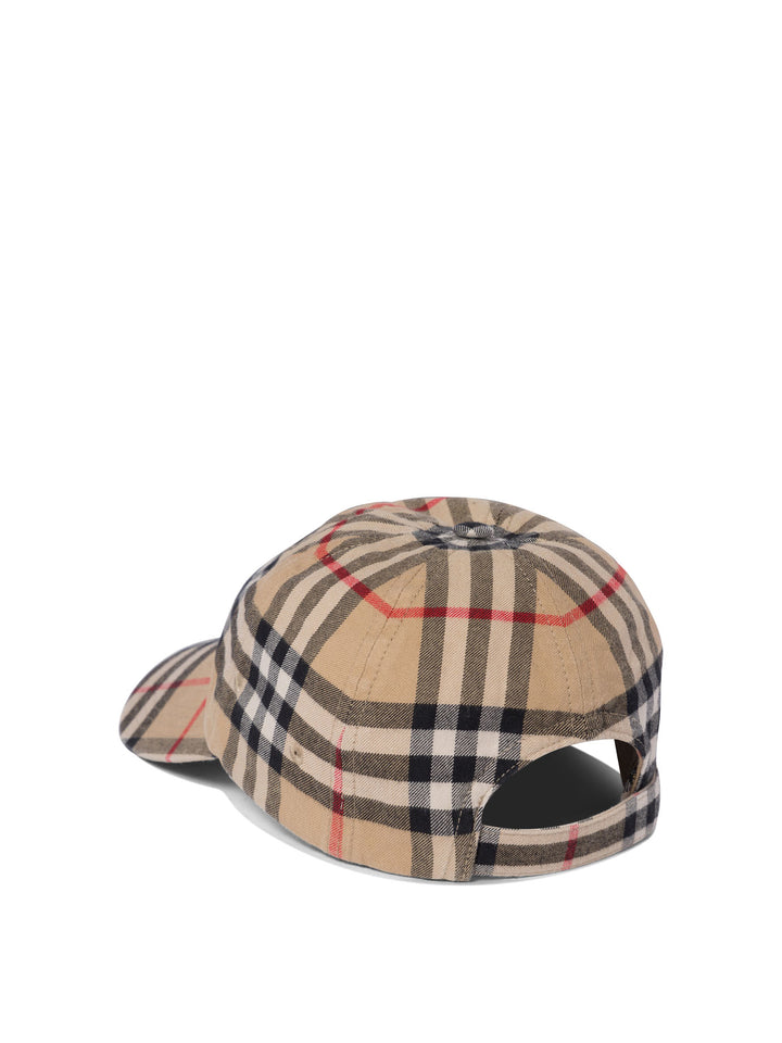 Cappellino Con Stampa Check Cappelli Beige