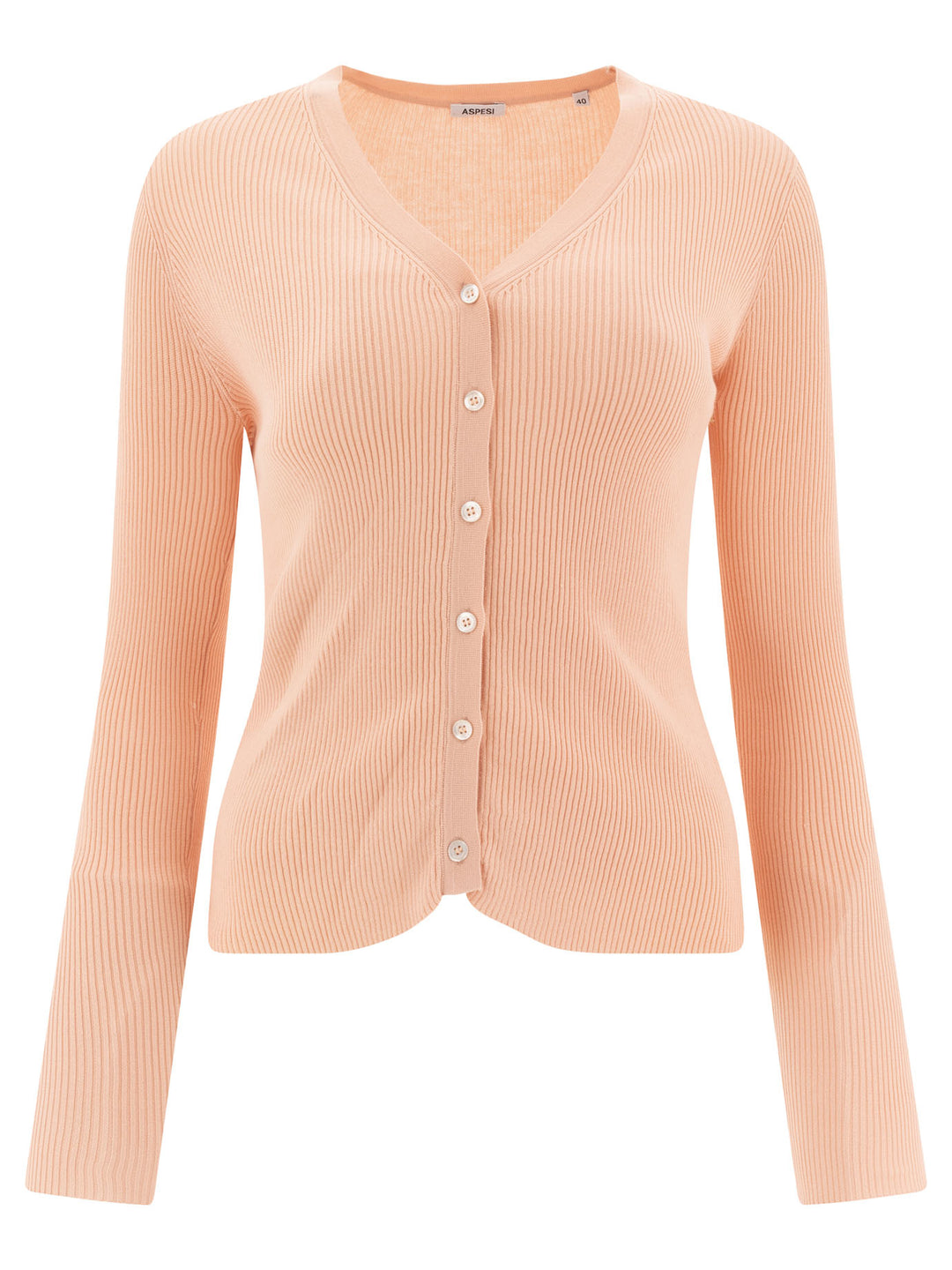 Cardigan In Cotone Con Scollo A V Knitwear Rosa