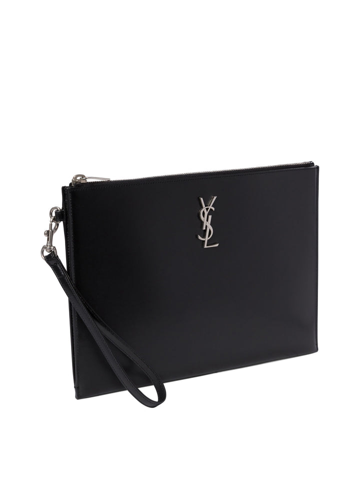 Pochette Con Placca Logo Pouch Nero