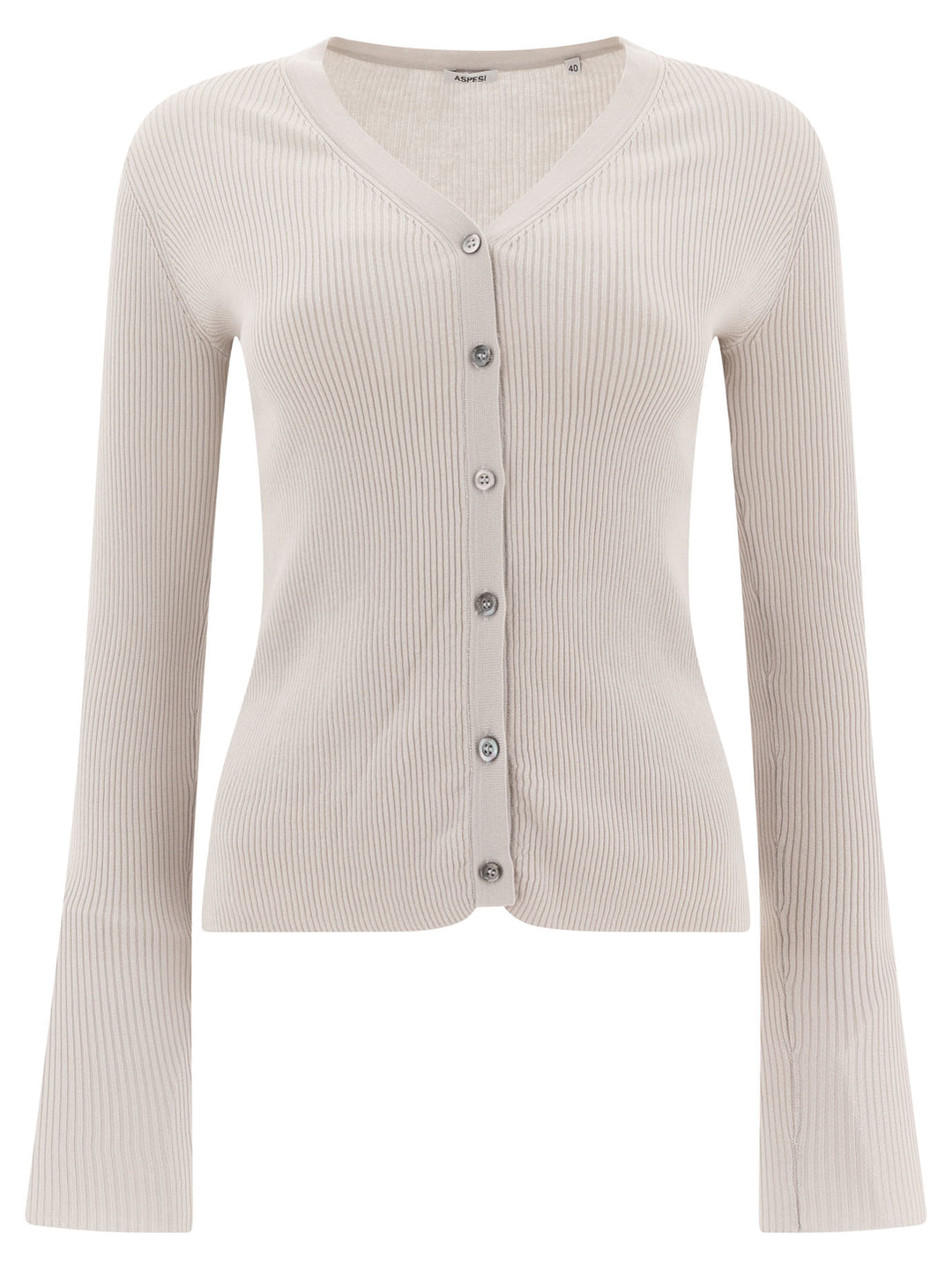 Cardigan In Cotone Con Scollo A V Knitwear Bianco