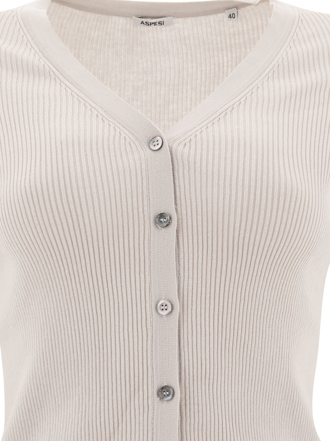 Cardigan In Cotone Con Scollo A V Knitwear Bianco