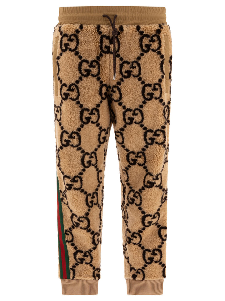 Gg Jacquard Trousers Marrone