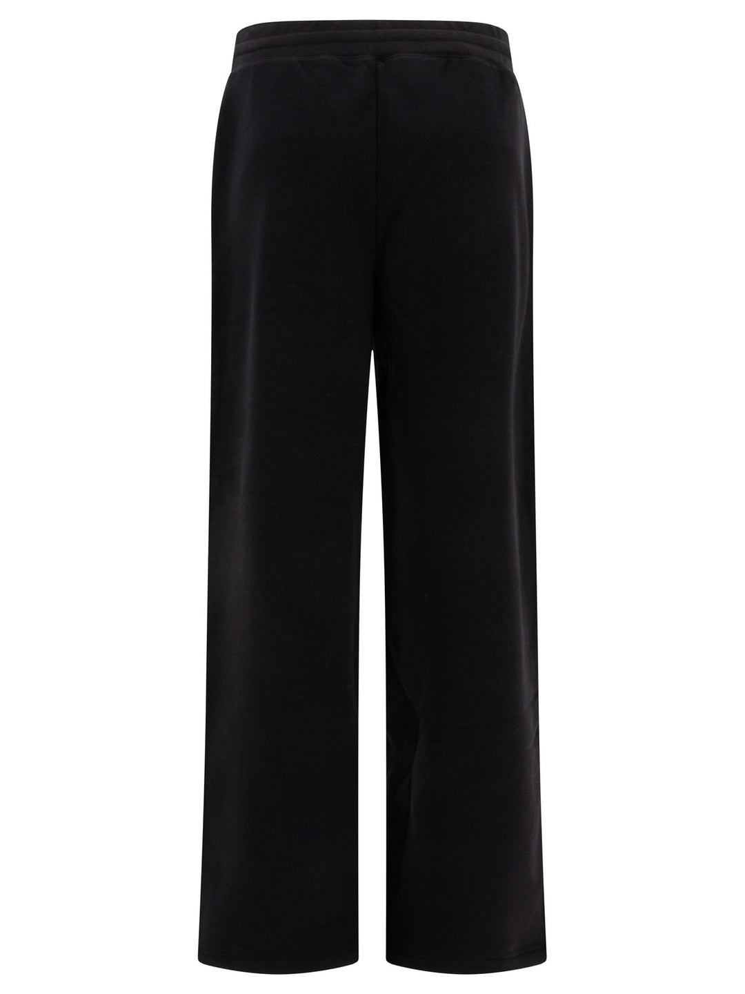 Pantaloni In Jersey Di Cotone Con Ricamo Trousers Nero