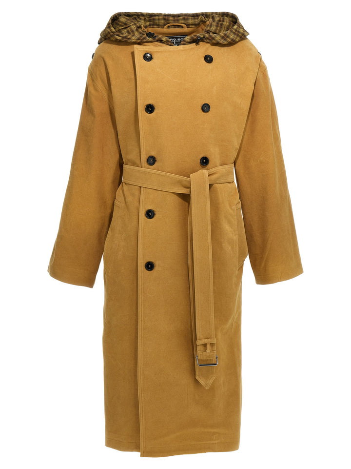 Two-Material Trench Coat Giacche Marrone