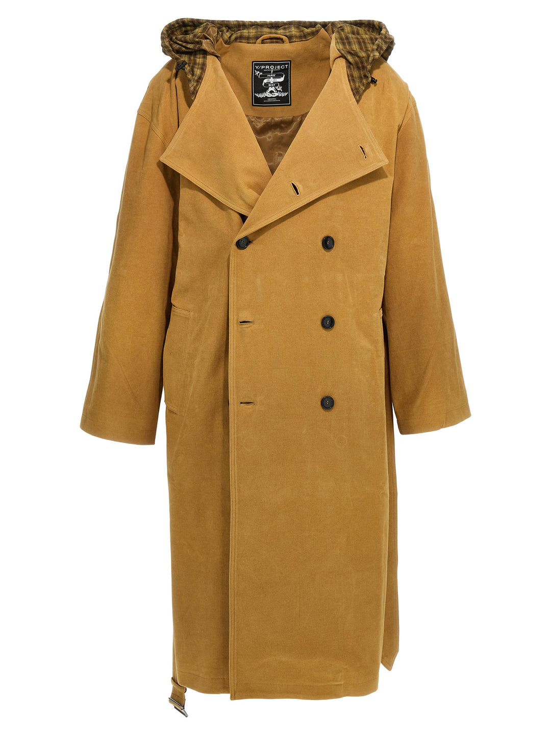 Two-Material Trench Coat Giacche Marrone