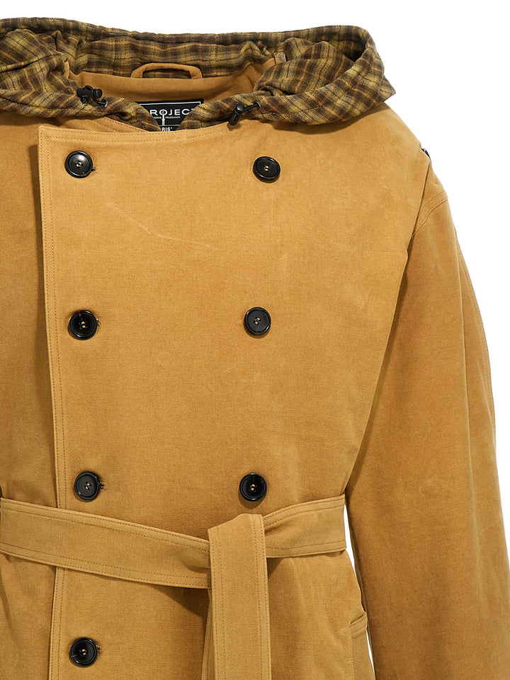 Two-Material Trench Coat Giacche Marrone