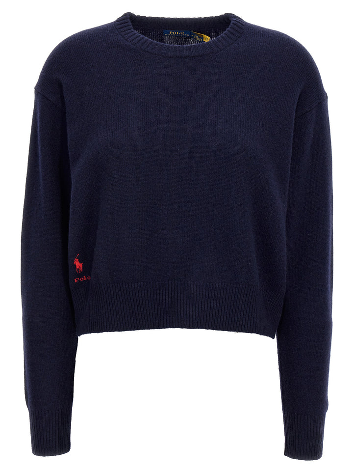 Logo Embroidery Sweater Maglioni Blu