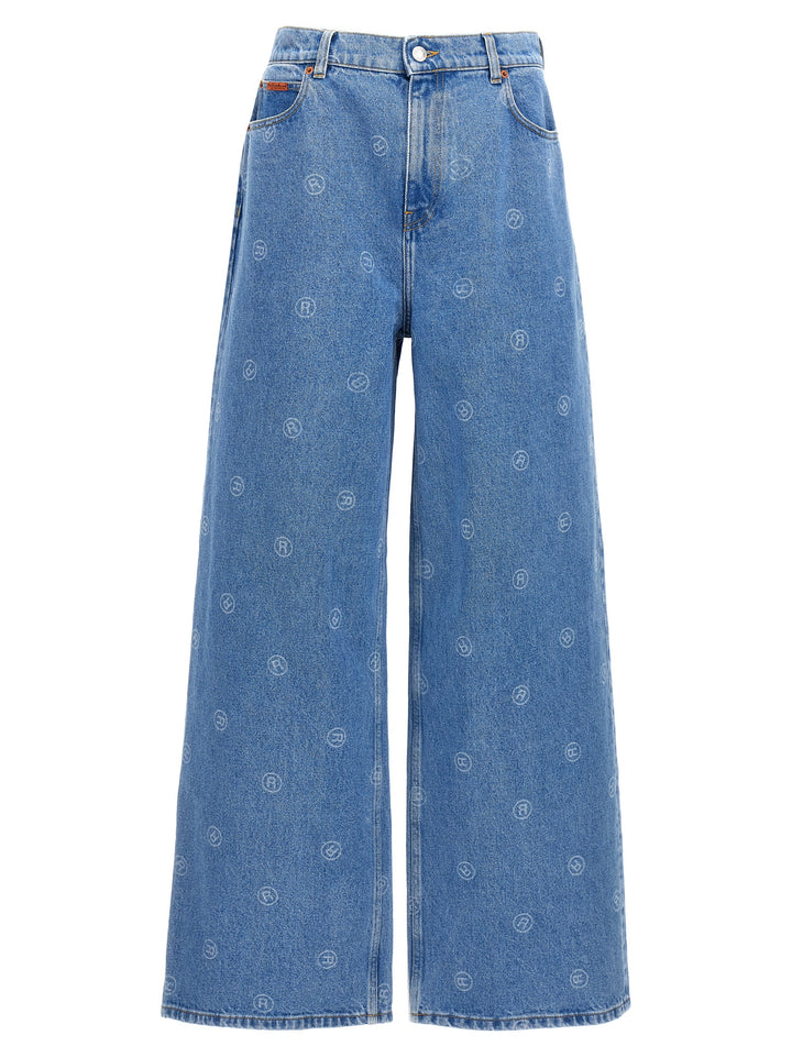 All-Over Logo Jeans Pantaloni Celeste