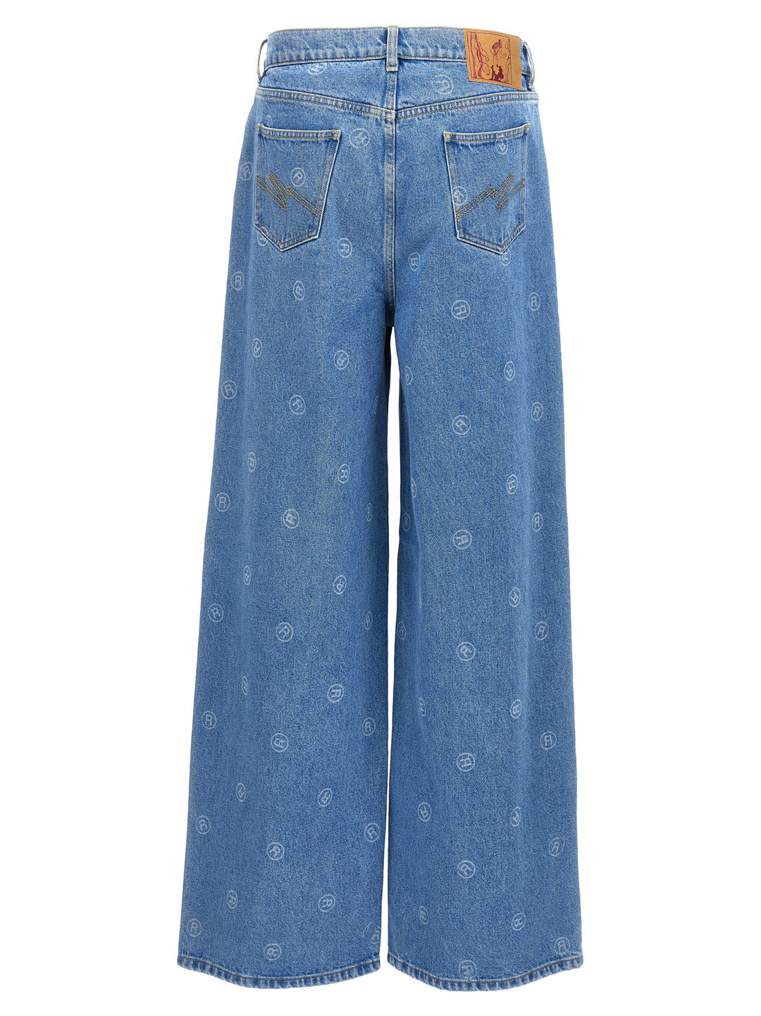 All-Over Logo Jeans Pantaloni Celeste