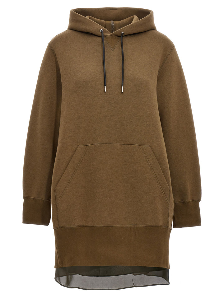 Hooded Sweatshirt Dress Abiti Marrone