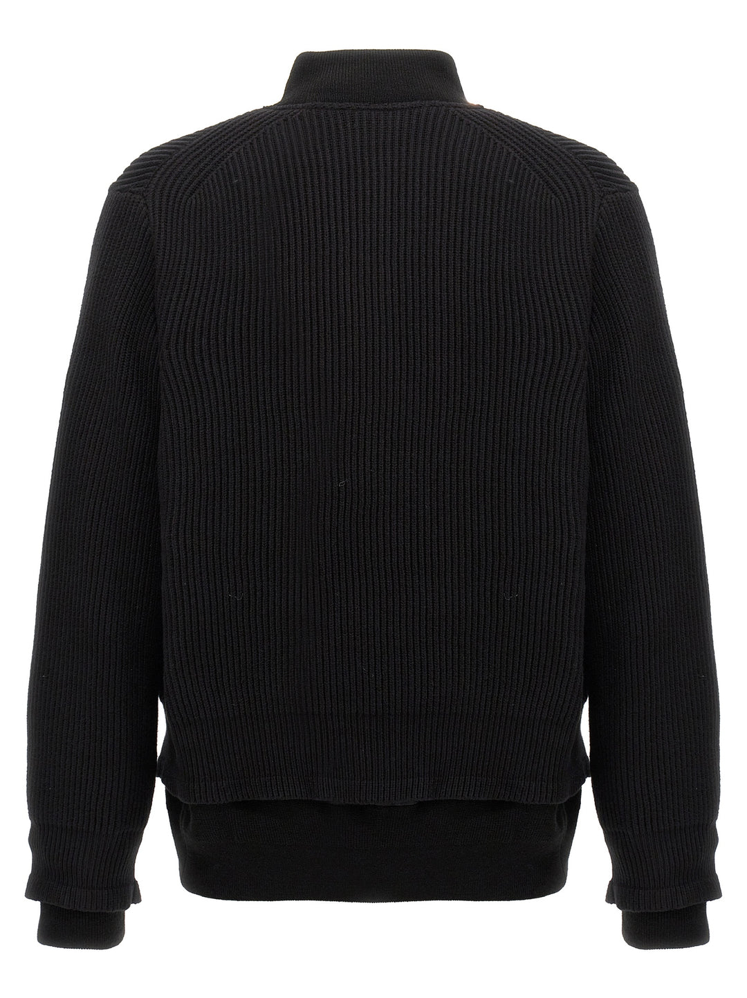 Nylon Insert Cardigan Maglioni Nero