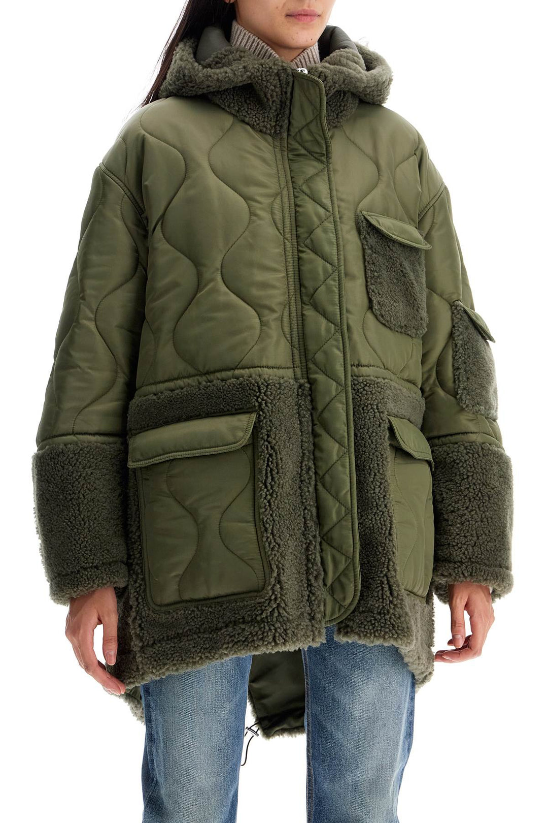 Parka In Shearling E Nylon