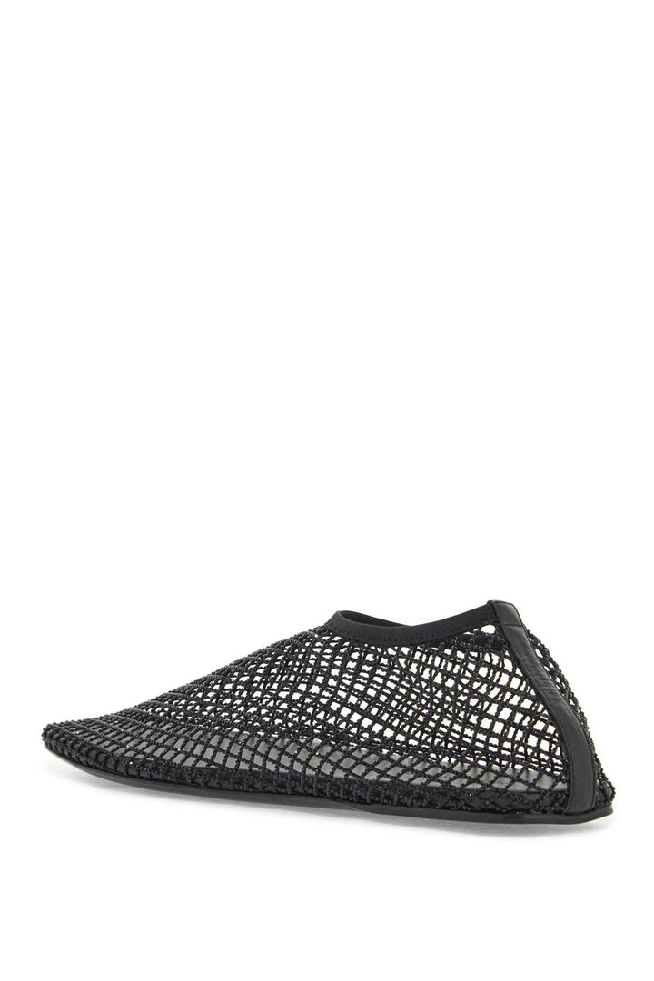 Ballerine In Mesh Con Micro Cristalli