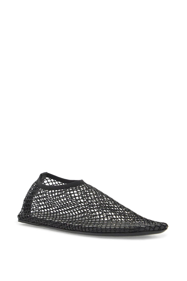 Ballerine In Mesh Con Micro Cristalli