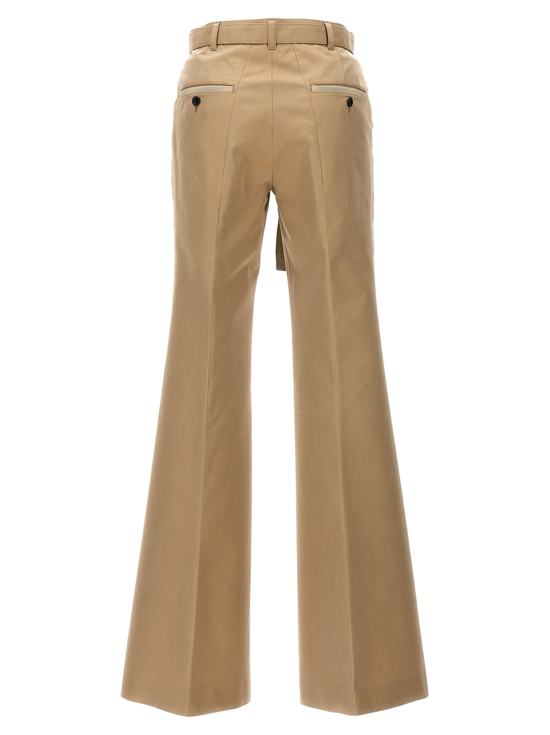 Gabardine Flared Pantaloni Beige