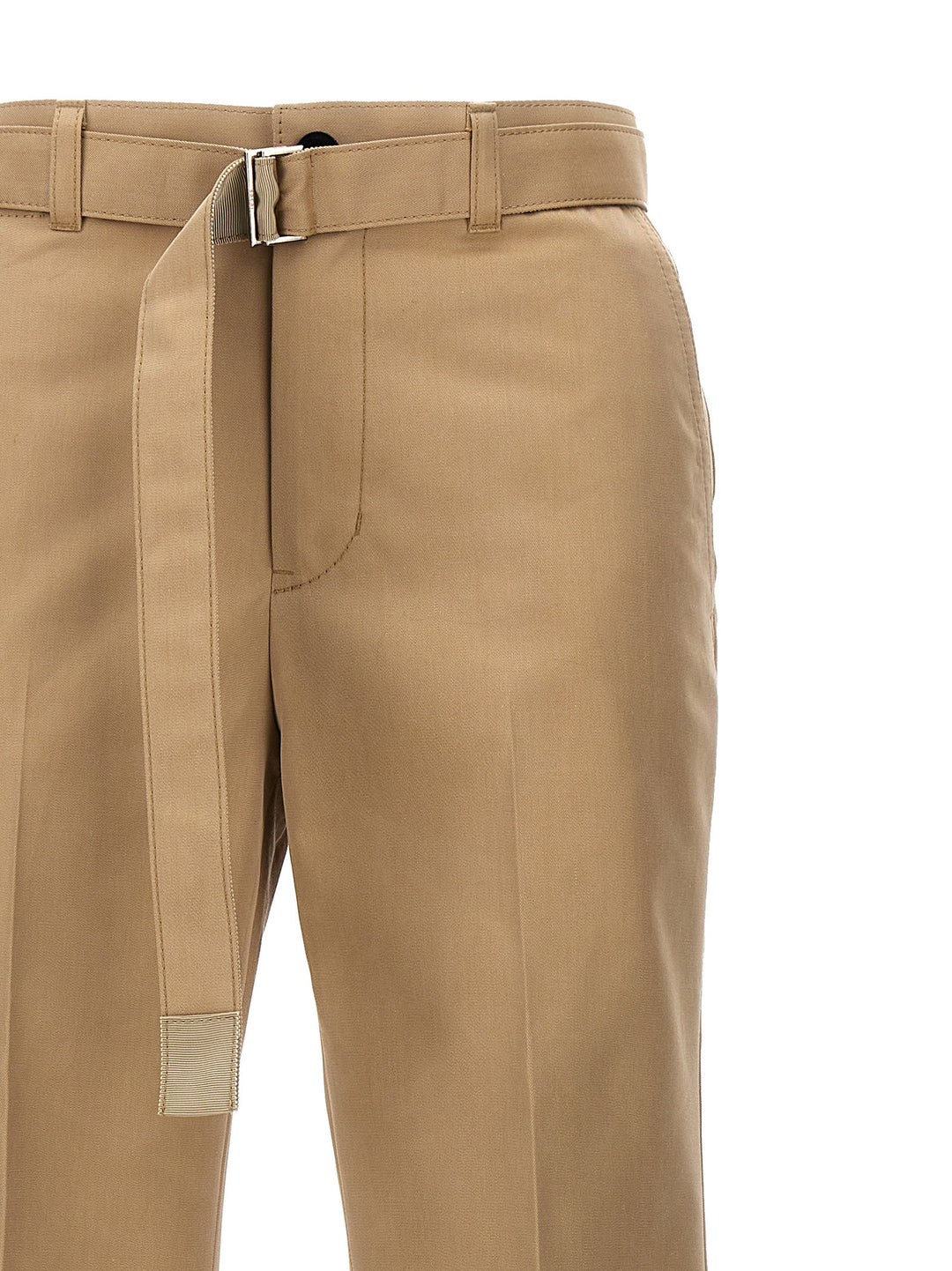 Gabardine Flared Pantaloni Beige