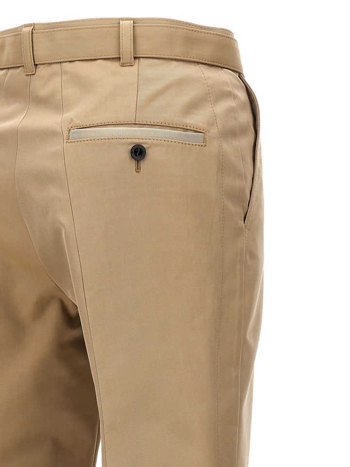 Gabardine Flared Pantaloni Beige