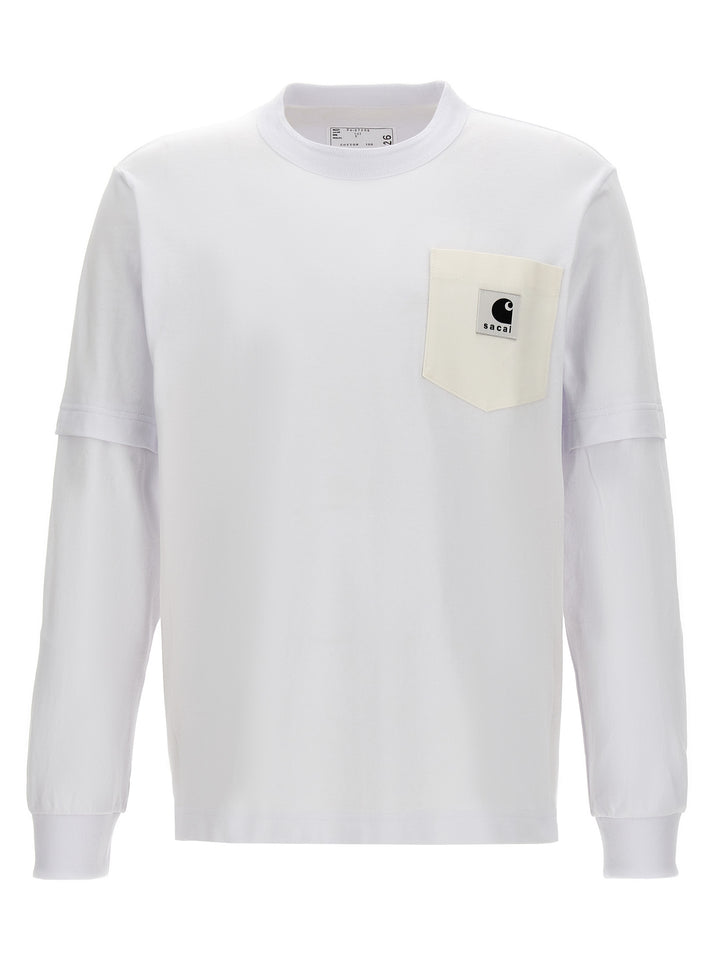 Sacai X Carhartt Wip T Shirt Bianco