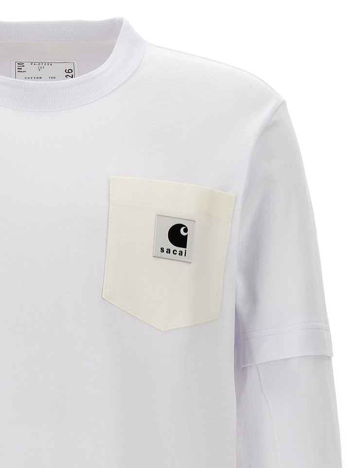 Sacai X Carhartt Wip T Shirt Bianco