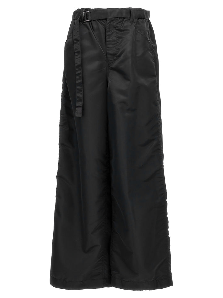 Nylon Twill Pantaloni Nero