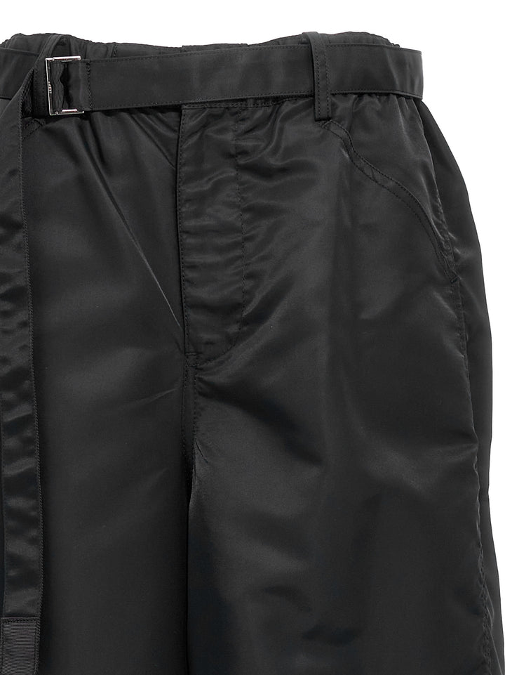 Nylon Twill Pantaloni Nero