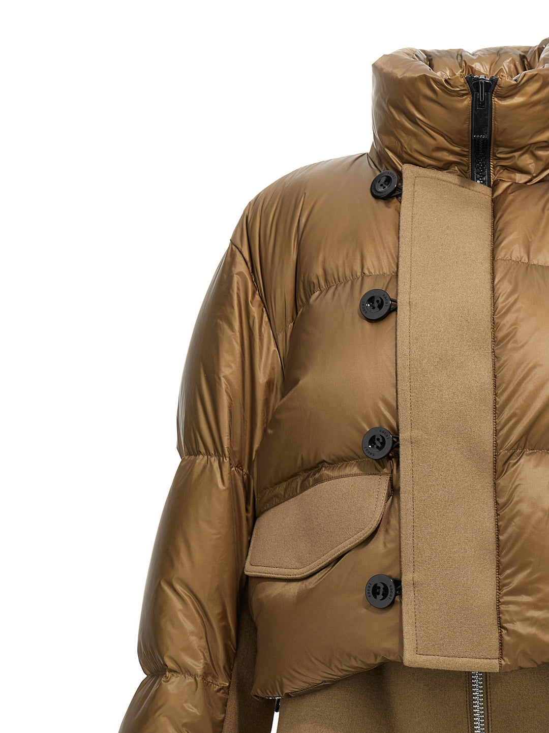 Wool Insert Down Jacket Giacche Marrone