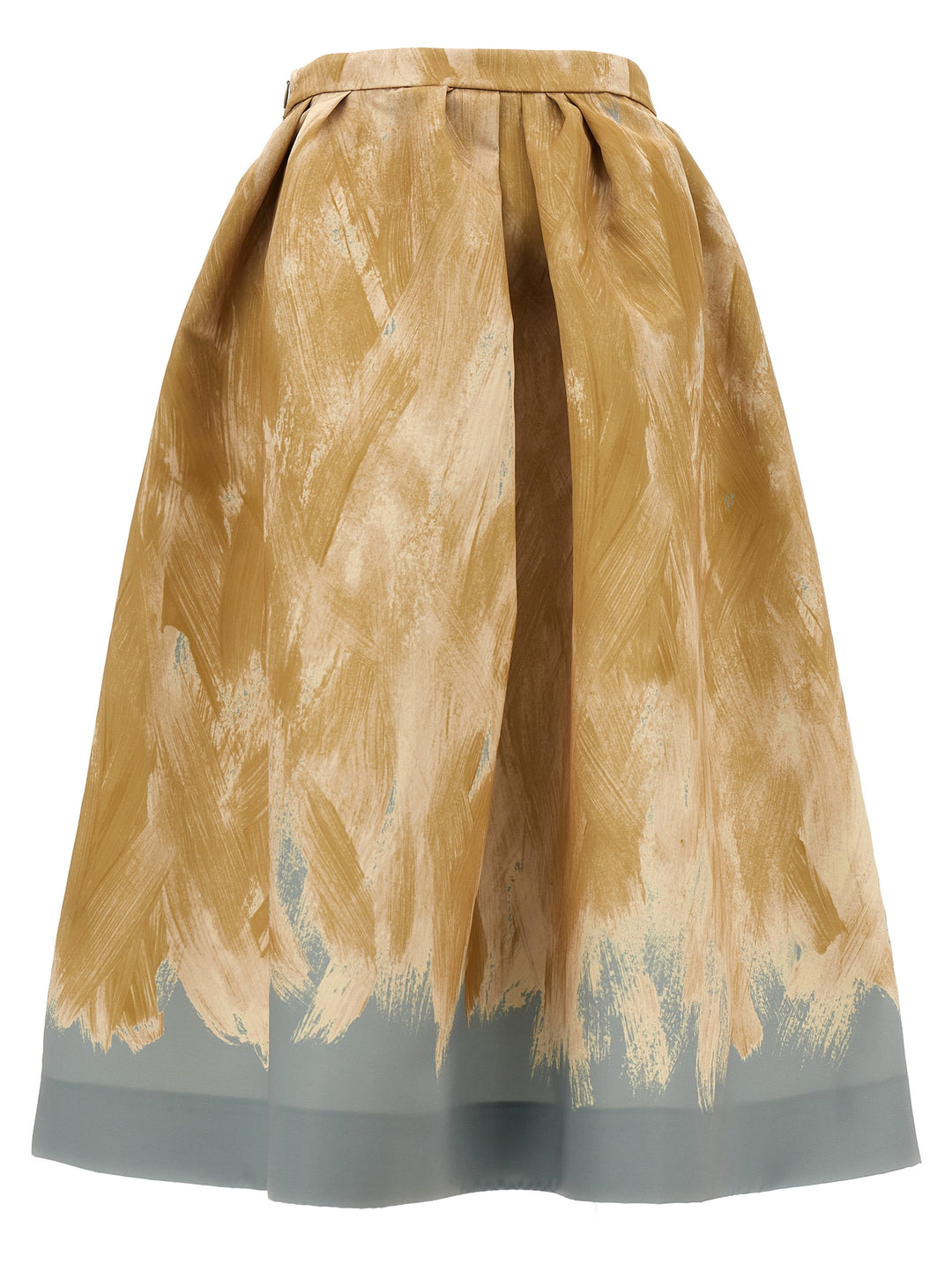 Flared Midi Skirt Gonne Beige