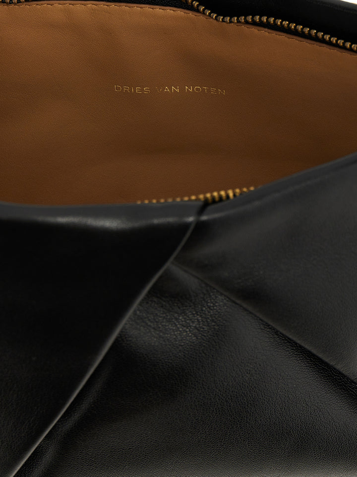 Logo Leather  Bag Clutch Nero