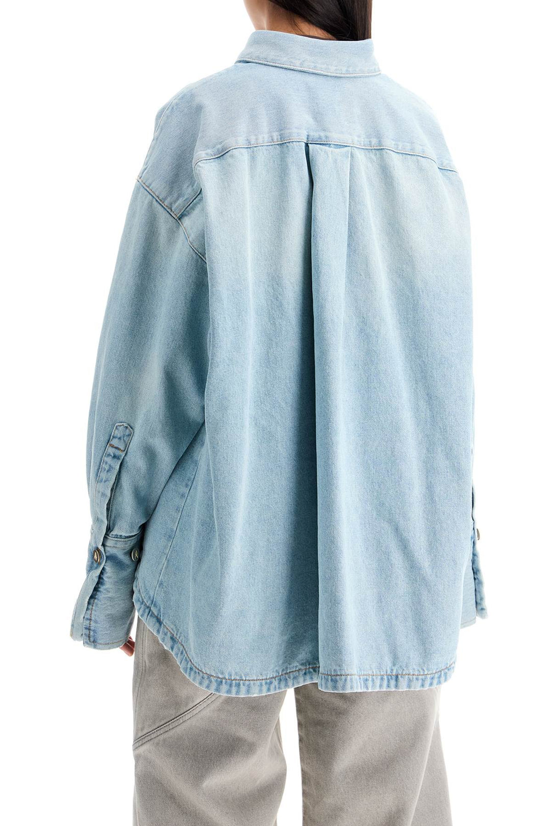 Overshirt In Denim Con Spacco