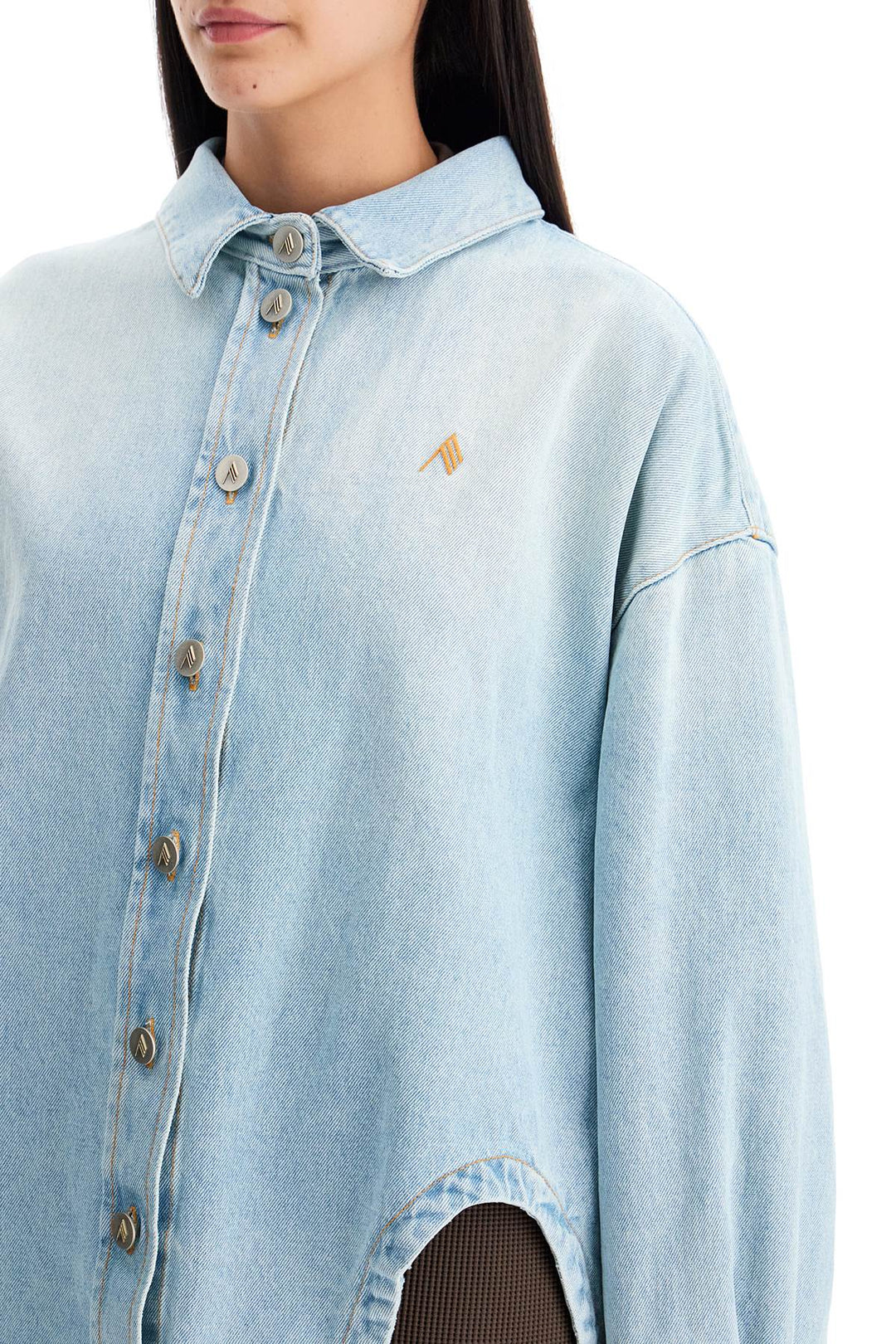 Overshirt In Denim Con Spacco