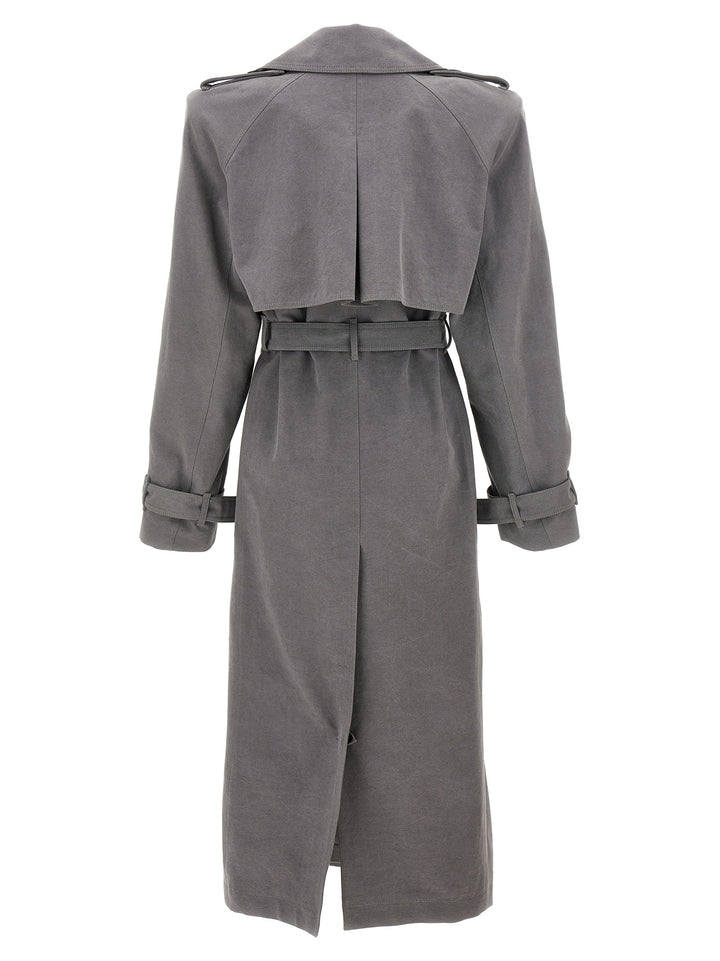 Double-Breasted Trench Coat Trench E Impermeabili Grigio