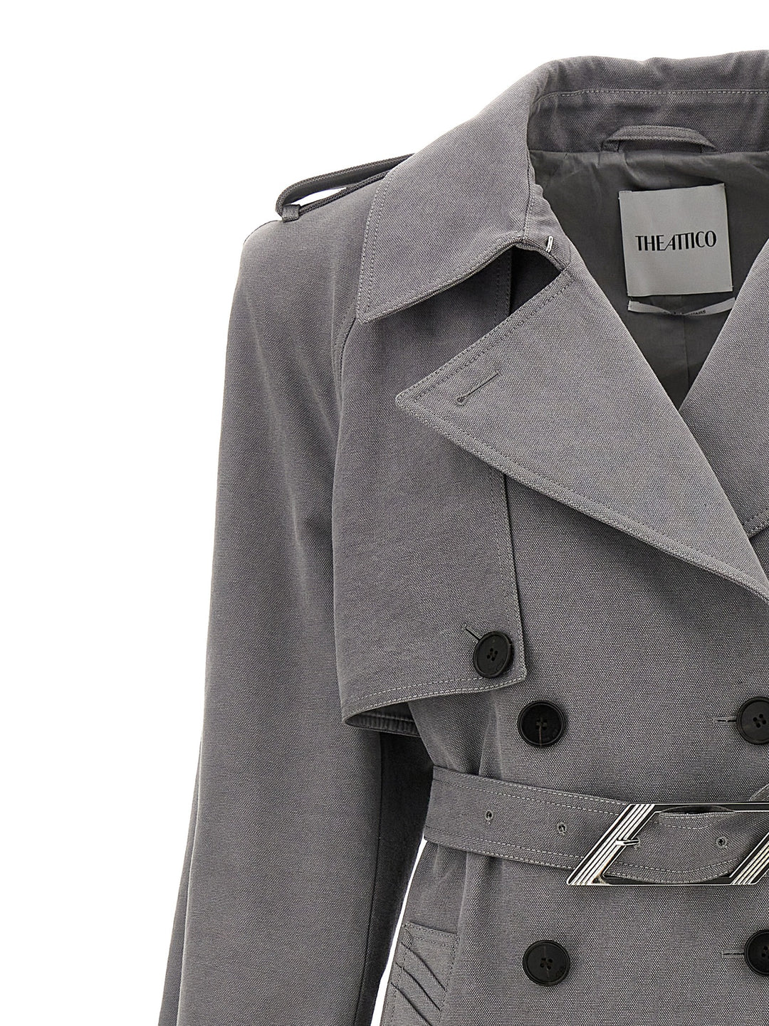 Double-Breasted Trench Coat Trench E Impermeabili Grigio