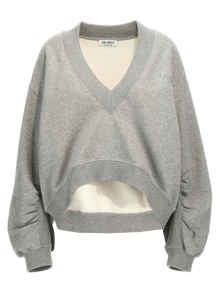 Cropped Logo Felpe Grigio