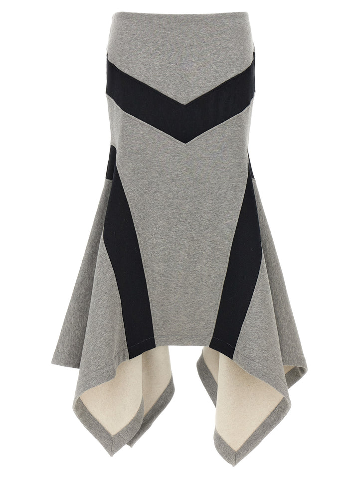 Asymmetrical Long Skirt Gonne Grigio