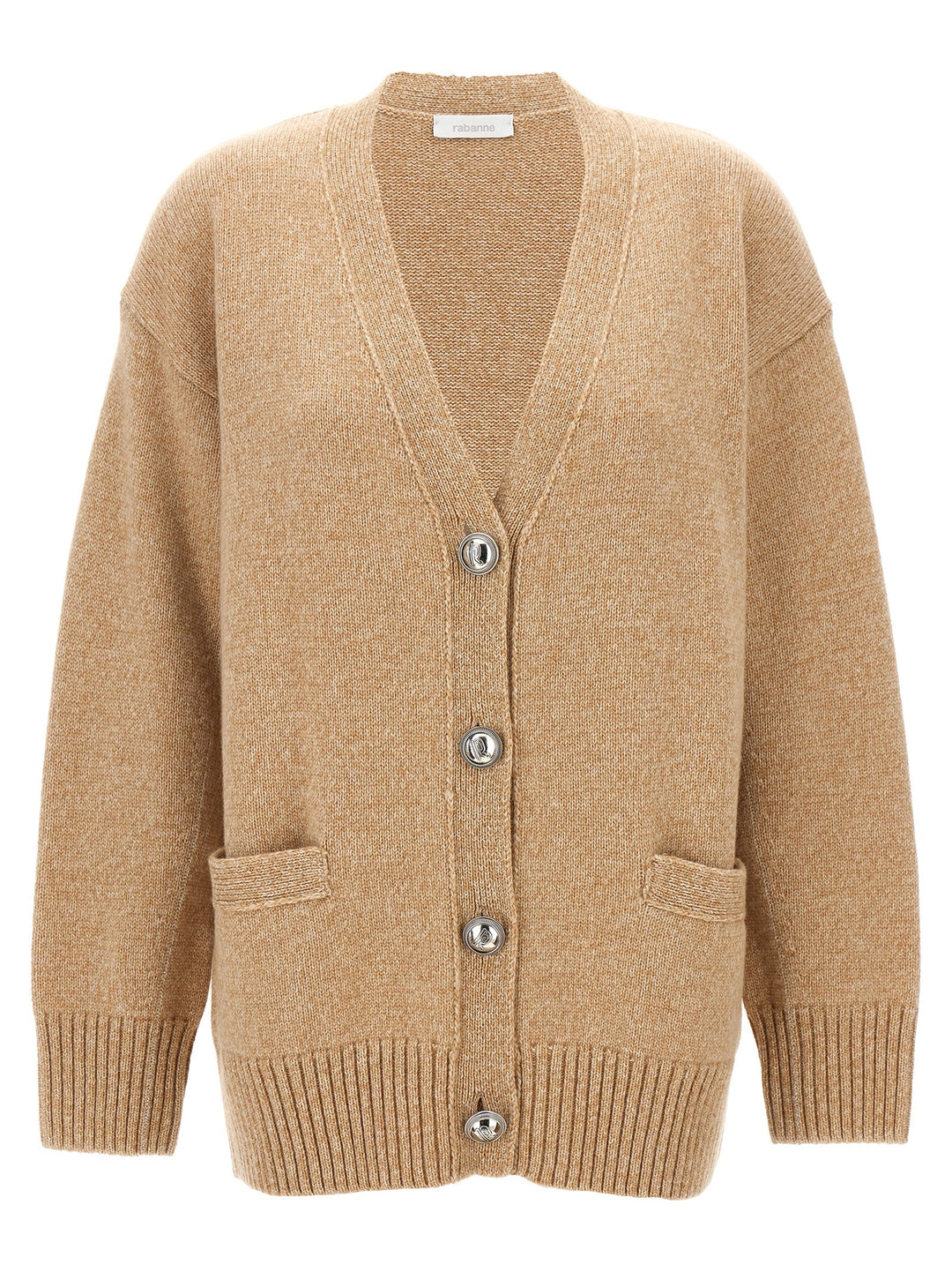 Logo Buttons Cardigan Maglioni Beige