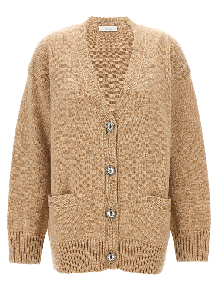 Logo Buttons Cardigan Maglioni Beige