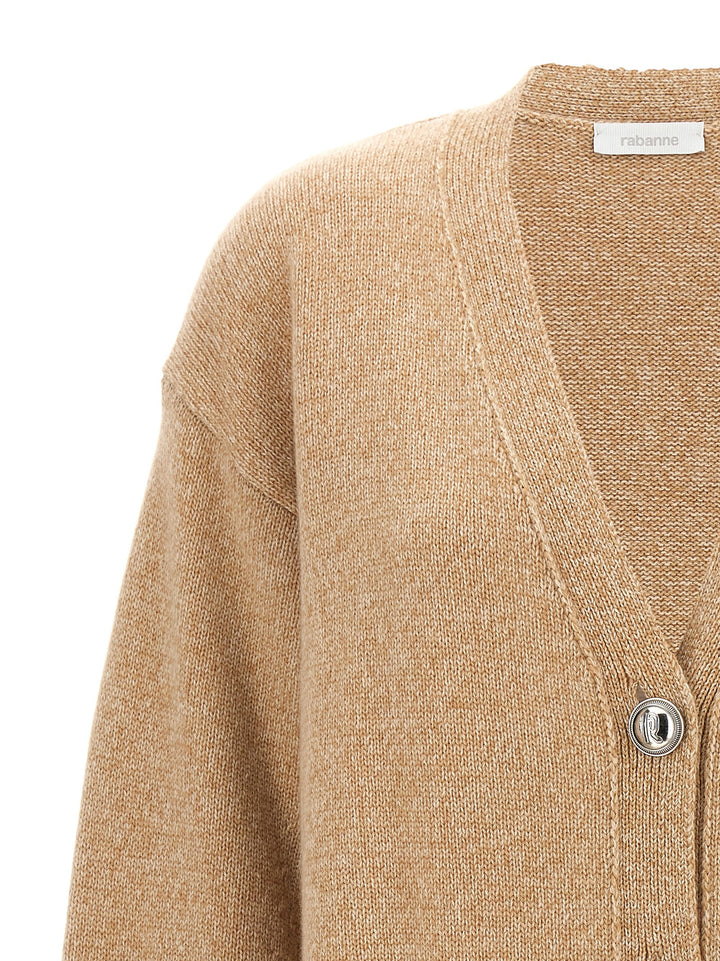 Logo Buttons Cardigan Maglioni Beige