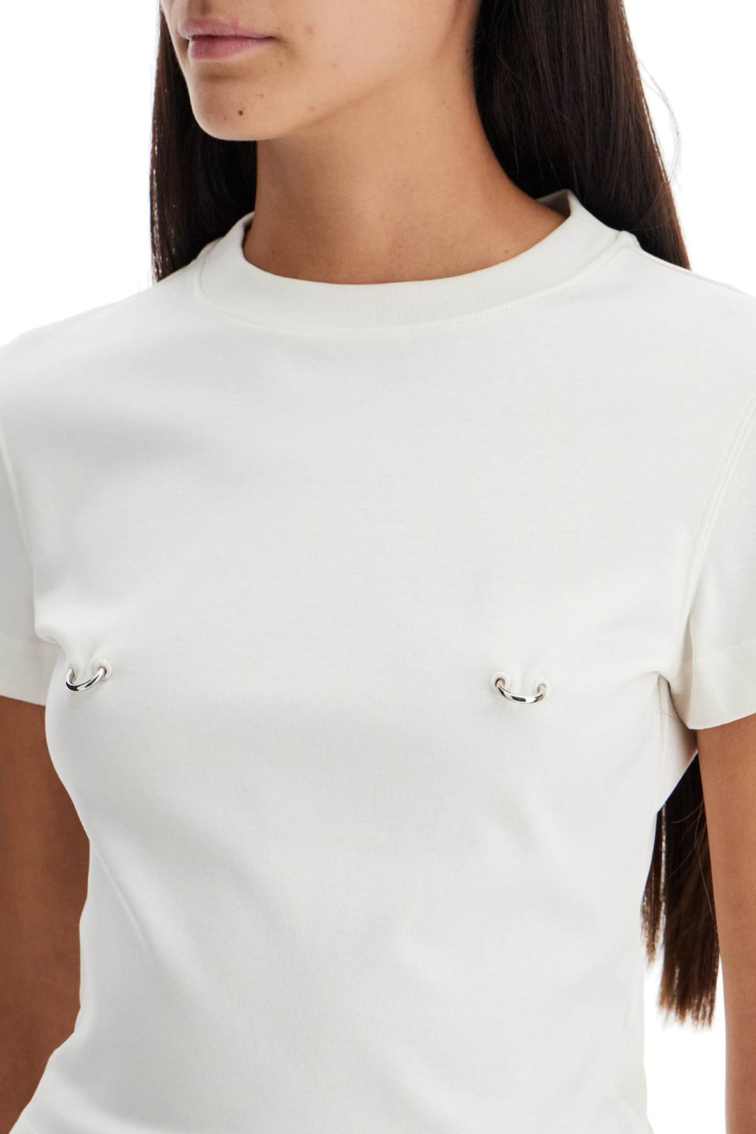 T Shirt Cropped Con Piercing