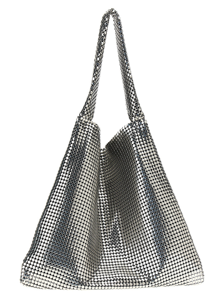 Silver Pixel Metallic Tote Silver