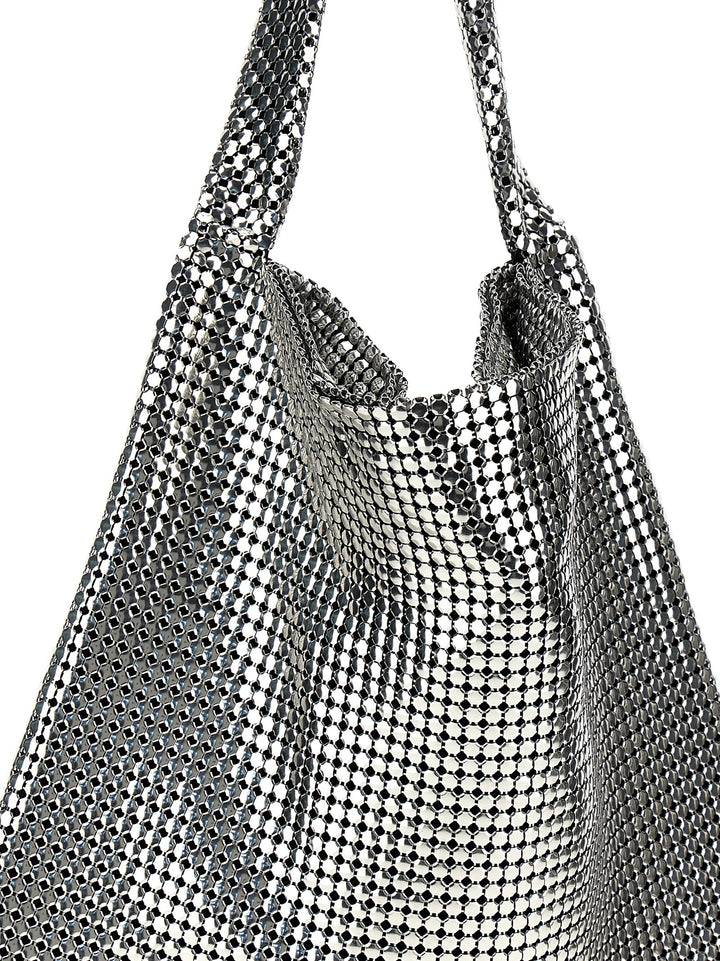 Silver Pixel Metallic Tote Silver