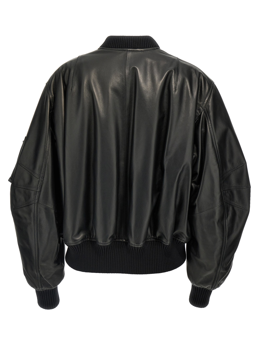 Leather Bomber Jacket Giacche Nero